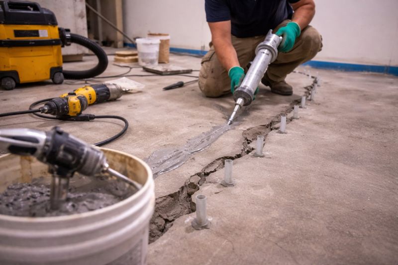 Cracked Basement Floor Repair in Fullerton, CA