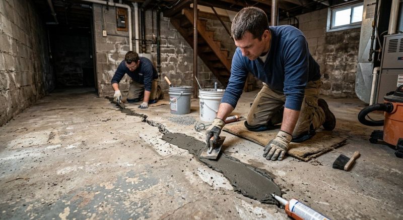 Cracked Basement Floor Repair in Fullerton, CA